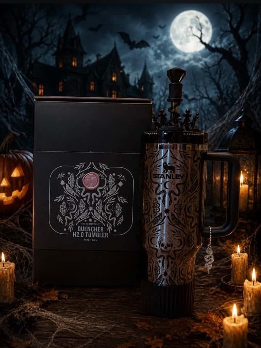 Stanley Halloween Deadly Damask 40 oz Quencher tumbler cup
